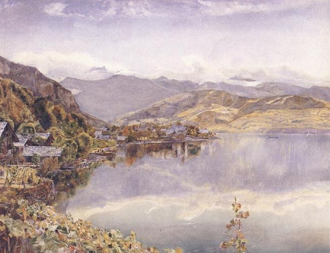 John William Inchbold The Lake of Lucerne,Mont Pilatus in the Distance oil painting picture